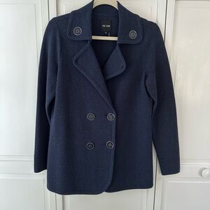 Women's Navy Double-Breasted Coat